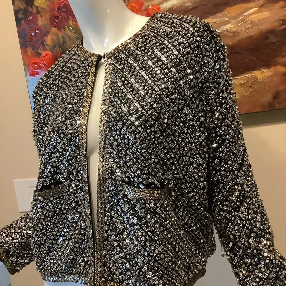 Zara Elegant Sequin Jacket Limited Edition - Picture 2 of 13